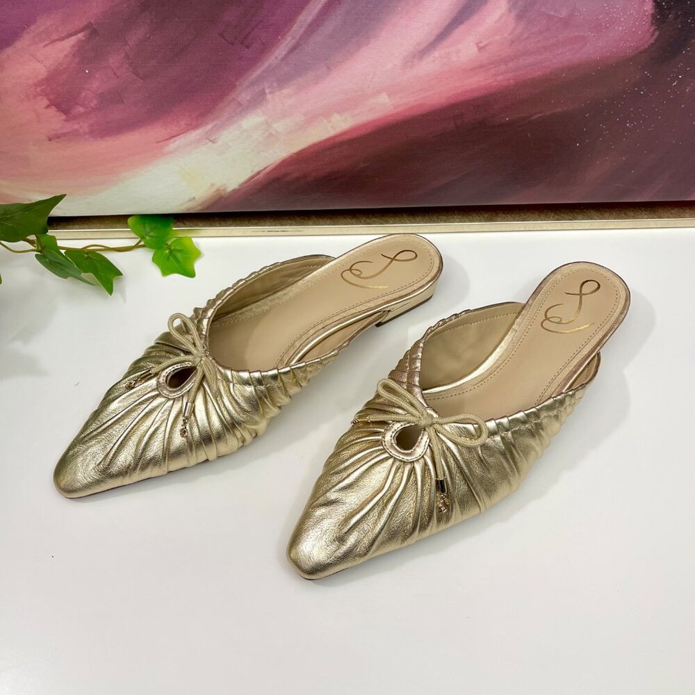 Sam Edelman Gold Mules - Picture 9 of 14